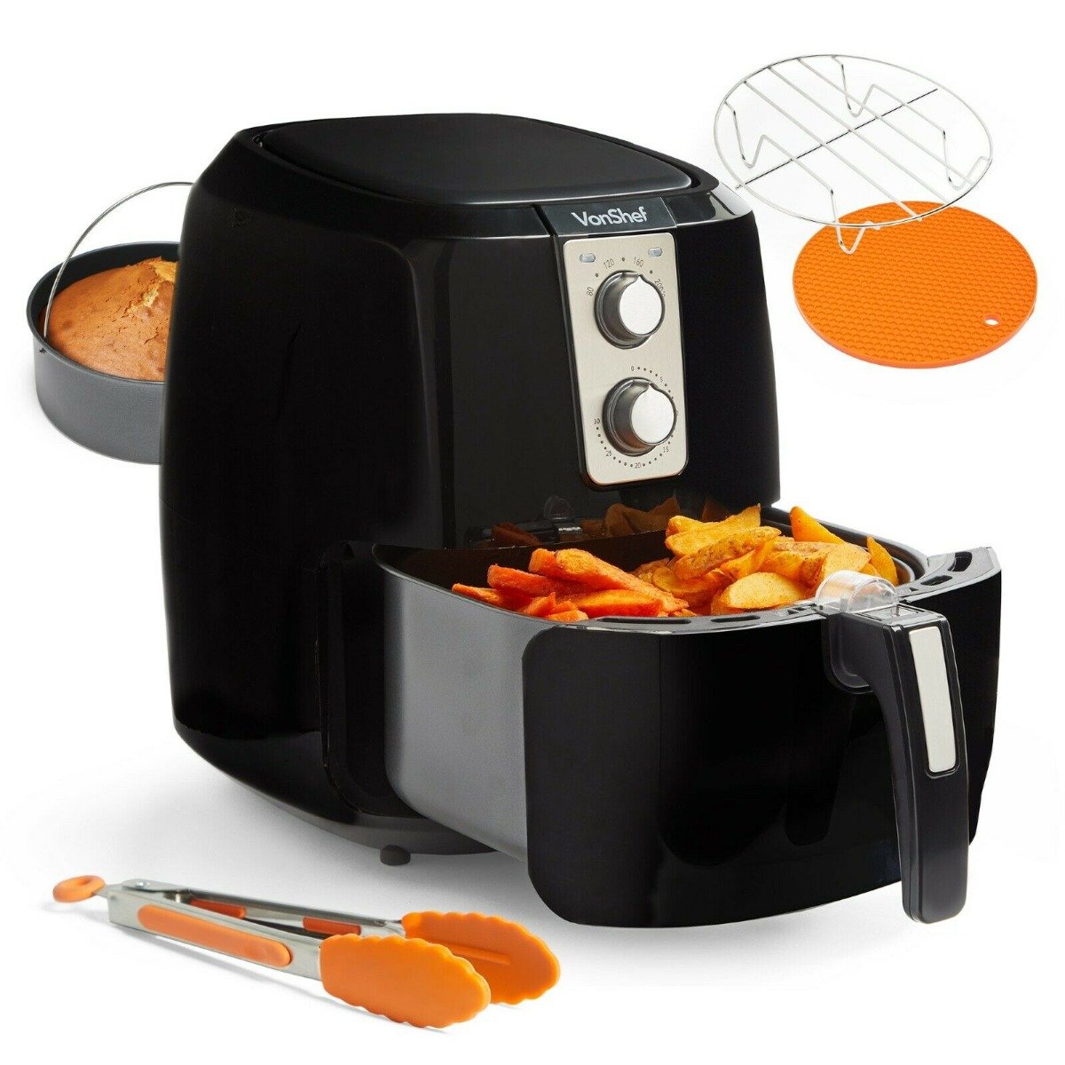 Vonhaus 220 volt Air Fryer 2000156 5.5 Liter Large Capacity Basket 1800 Watts 220v 240 volts 50 hz