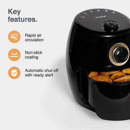 Vonhaus 220 volt Air Fryer 2000155 2 Liter air fryer 220v 240 volts Large Capacity Basket, Rapid Air Circulation, Easy Clean Non-Stick & Auto Shut Off Low Fat Healthy Cooking
