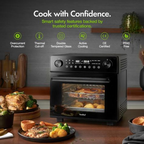 Vonshef 220 volt air fryer oven 18 Liter Convection oven rotisserie 14-in-1 Airfryer toaster bake model 2501014 Air Fryer oven 220v 240 volts