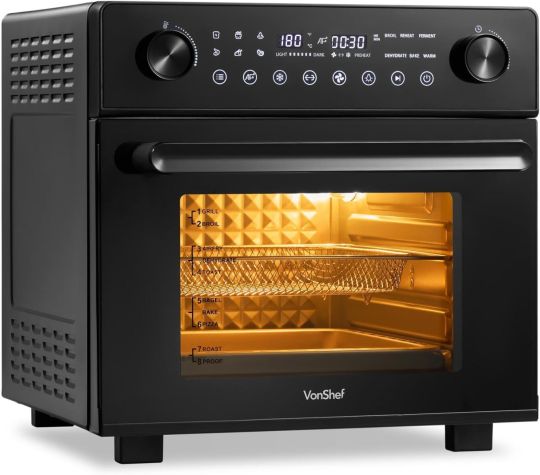 Vonshef 220 volt air fryer oven 18 Liter Convection oven rotisserie 14-in-1 Airfryer toaster bake model 2501014 Air Fryer oven 220v 240 volts